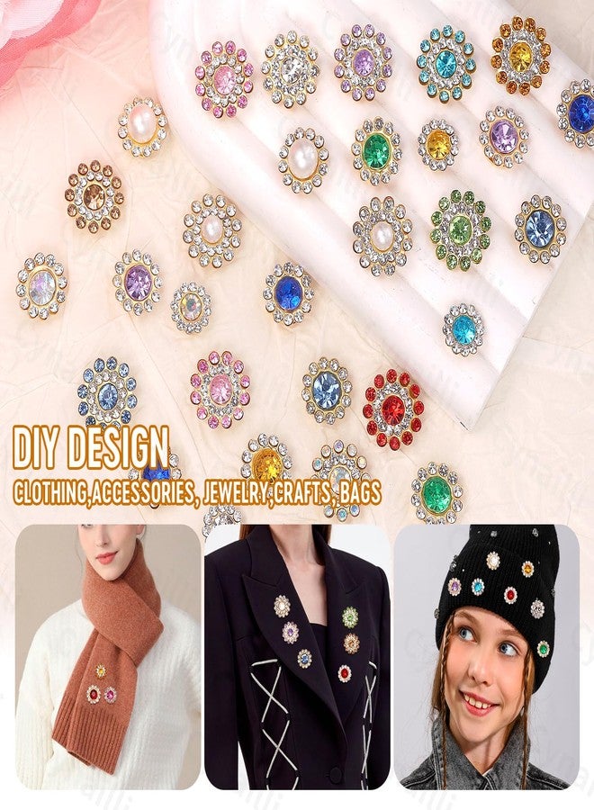 Cynailli 160 Pcs Jewels for Crafting, Colors Flower Sew on Rhinestones for Bedazzling, 14 mm Crystal Gems with Flower Metal Base, Flatback Rhinestones for Crafts Clothes Hats Bags & Sewing Accessories - Image 5
