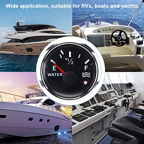 Aramox Aramox Water Level Gauge, 52mm/2in Water Level Gauges 9-32V DC Smart Alarm for Marine Boat RV -19ohm European  - Image 2