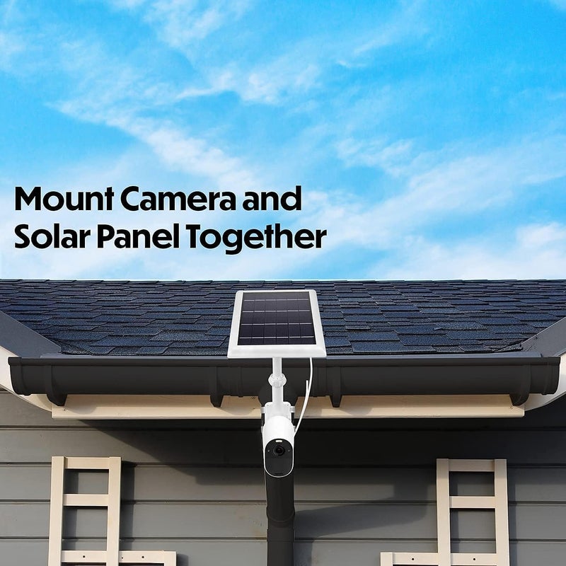 Wasserstein 2-in-1 Universal Pole Mount for Camera & Solar Panel Compatible with Wyze, Blink, Ring, Arlo, Eufy Camera (White) - Mount Only, Solar Panel and Camera Not Included - Image 2