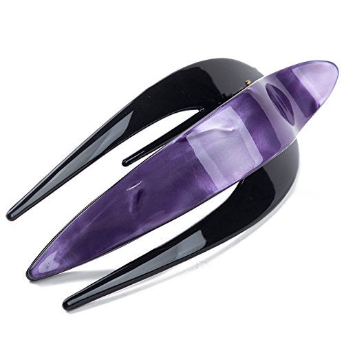 Prettyou Handmade Celluloid French Design Tortoise Shell Barrettes Side-slide Opening Duck Luxury Fashion Accessories Hair Clip Claw for Women (B) - Image 5