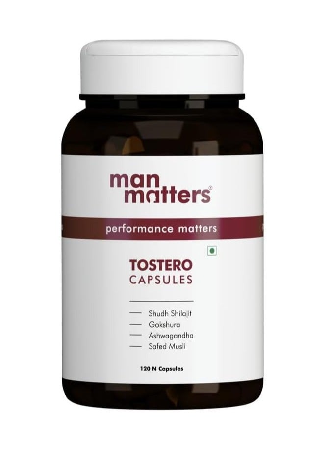 مان ماترز شيلاجيت اشواغاندا، جوكشورا، صفد موسلي كبسولات للرجال | 20 أعشاب أيورفيدية معتمدة من أيوش | يحافظ على الصحة العامة | عبوة تحتوي على 120 كبسولة - Image 1