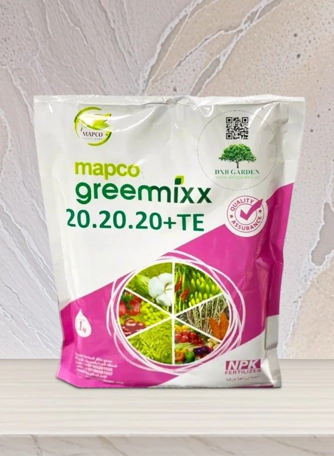 سماد مابكو الأخضر المزيج NPK (20-20-20 + TE) 1 كجم