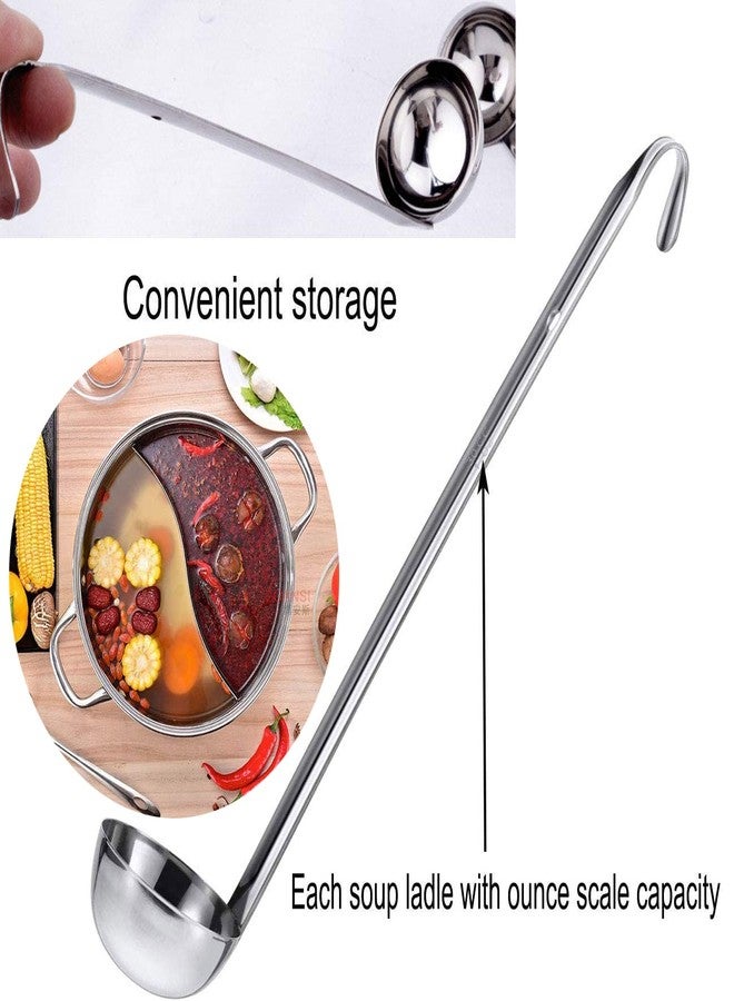Markeny 4 Pieces Stainless Steel Soup Ladle Metal Handle Ladle with Pouring Rim,1oz/2oz/3oz/4oz Set Ladles for Cooking Soup Sauce - Image 5