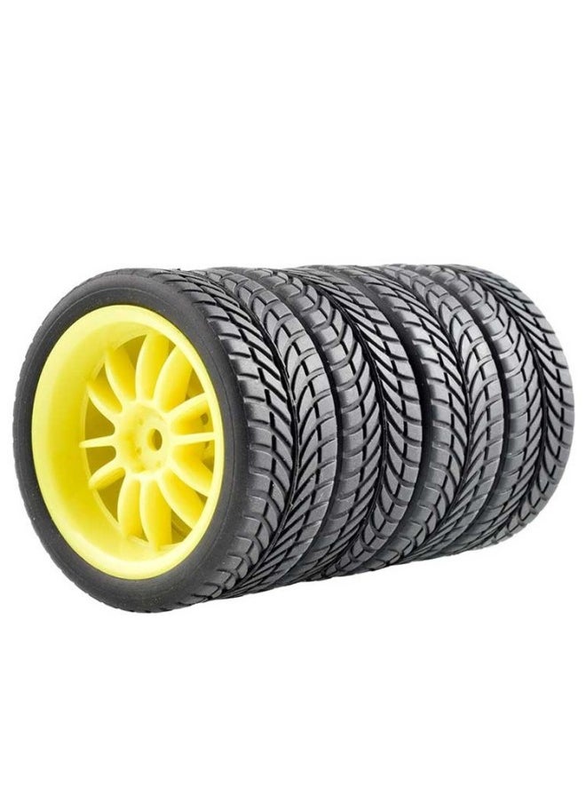 Generic - 1/10 Level Running Racing Highway Street Running RV Wear-resistant Tire HSP Unlimited RC Remote Control Model Car Four Pack-Color:D7 + A Wheel Hub - Image 1
