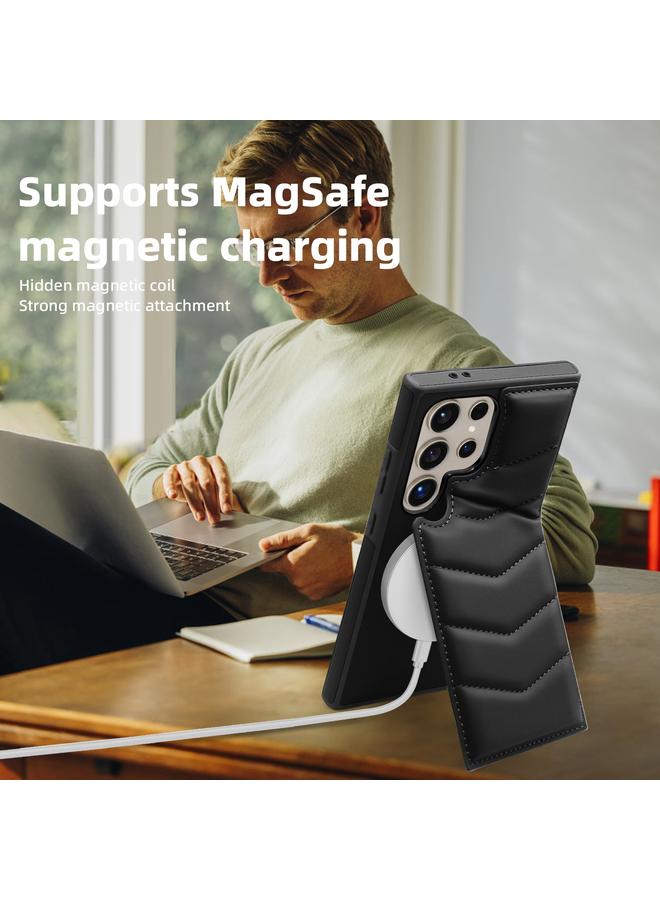 S-TOP Case For Samsung Galaxy S22 Ultra 5G Down Jacket Card Bag Holder MagSafe Phone Case - Image 3