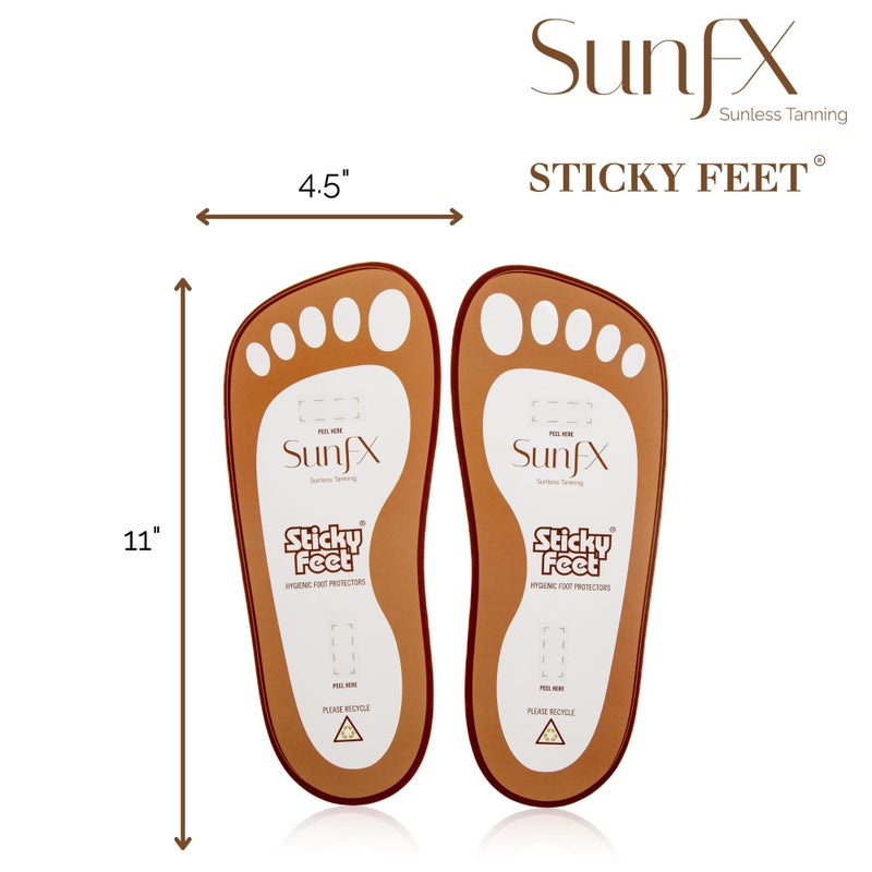 SunFX Disposable Sticky Feet Protectors (100-PAIRS) Spray Tan Feet Protector Pads for Sunless Airbrush Tanning - Image 3