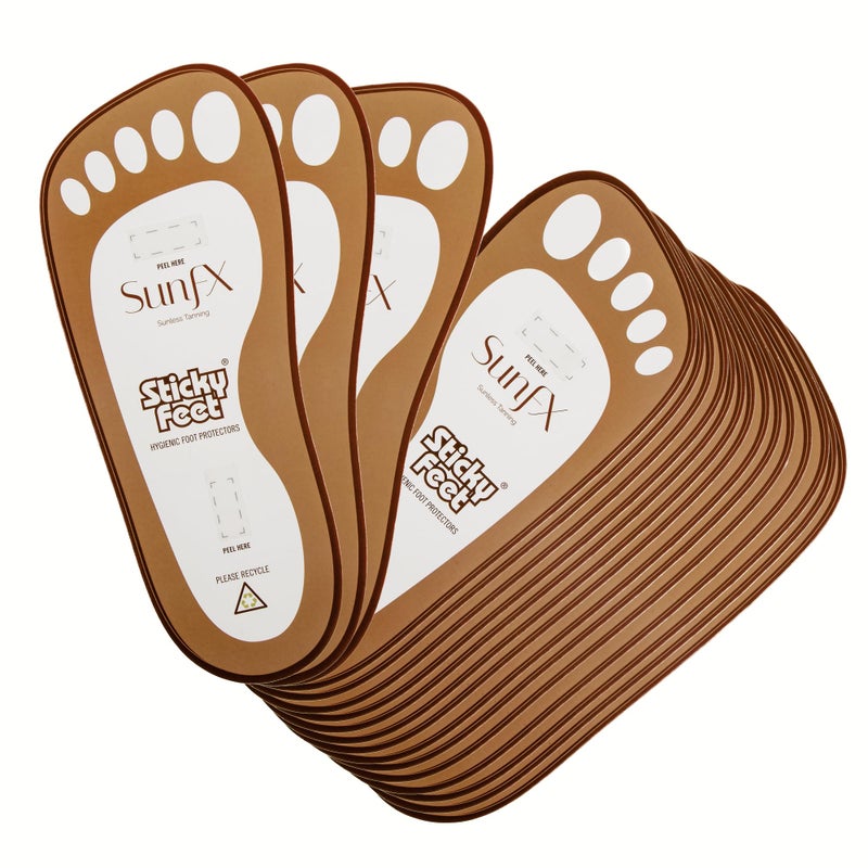 SunFX Disposable Sticky Feet Protectors (100-PAIRS) Spray Tan Feet Protector Pads for Sunless Airbrush Tanning - Image 2