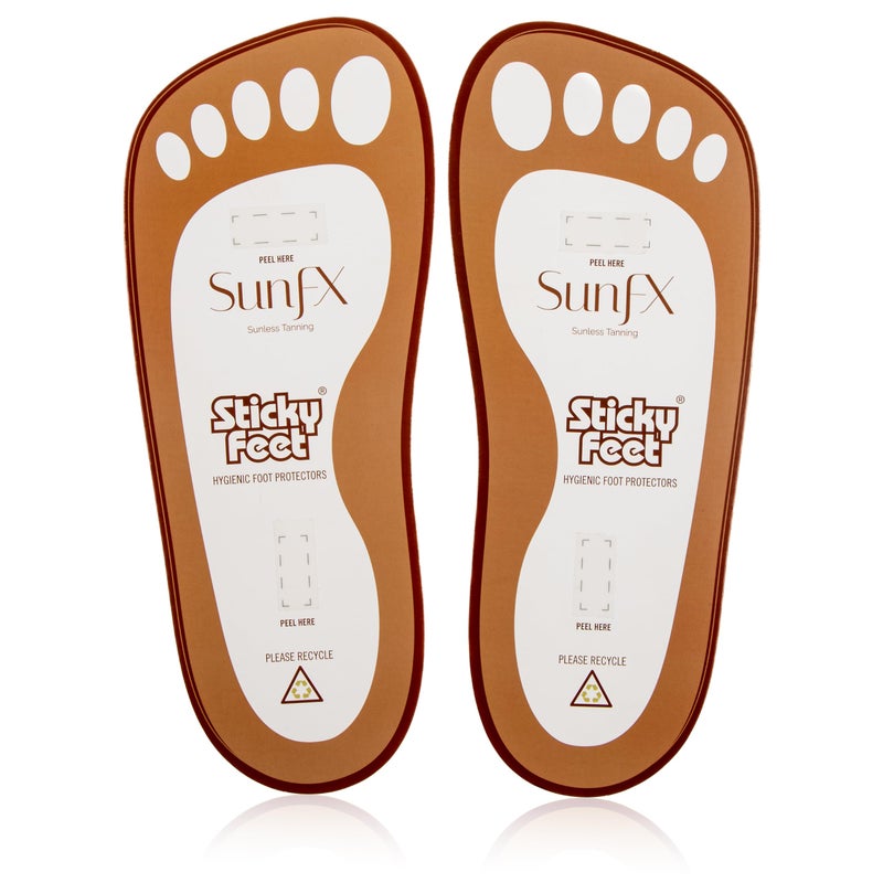 SunFX Disposable Sticky Feet Protectors (100-PAIRS) Spray Tan Feet Protector Pads for Sunless Airbrush Tanning - Image 1