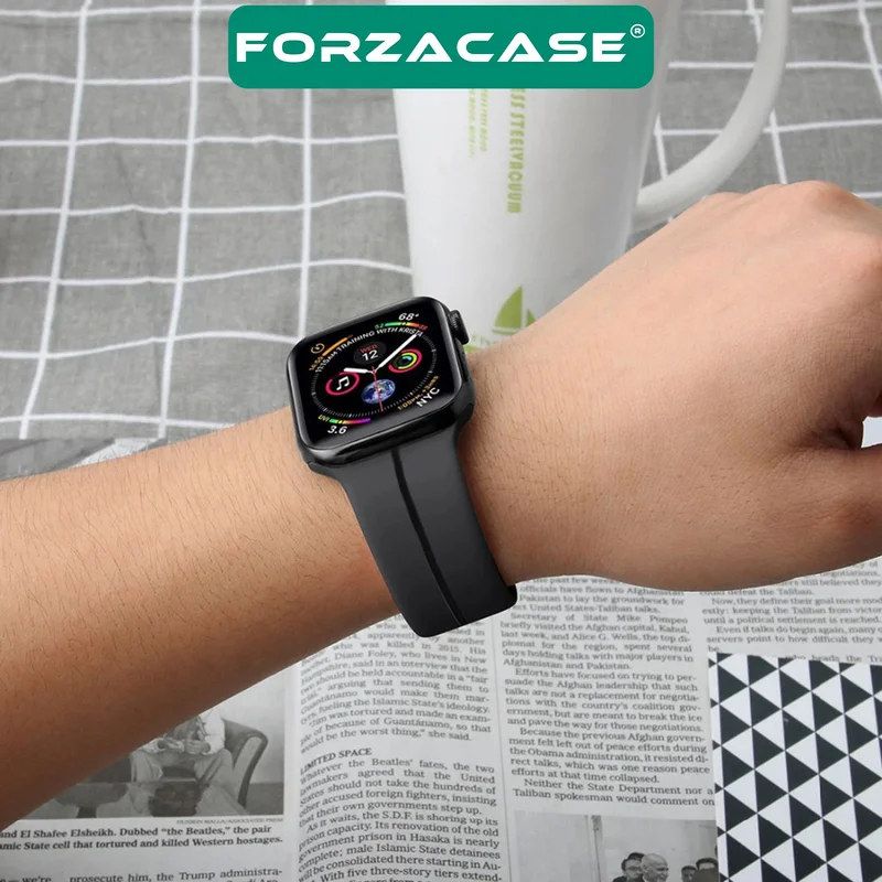 Forzacase Apple Watch Ultra 2 Silicone Band Strap with Magnetic Buckle + Screen Protection Film