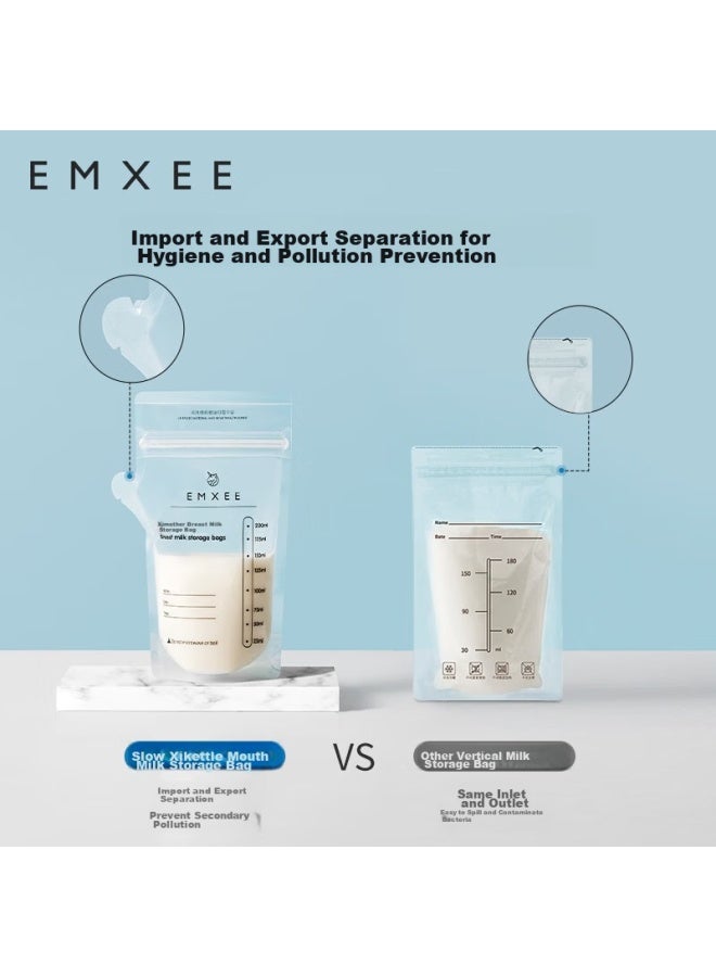 Emxee Breast Milk Storage Bags, Disposable Breast Milk Containers, Nipple-shaped Storage Bags, Refrigerated Milk Storage, Fresh-keeping, Thickened, Leak-proof, Temperature-sensitive - Image 2
