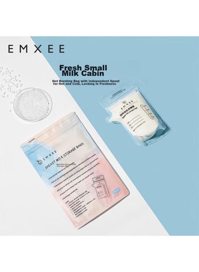 Emxee Breast Milk Storage Bags, Disposable Breast Milk Containers, Nipple-shaped Storage Bags, Refrigerated Milk Storage, Fresh-keeping, Thickened, Leak-proof, Temperature-sensitive - Image 1