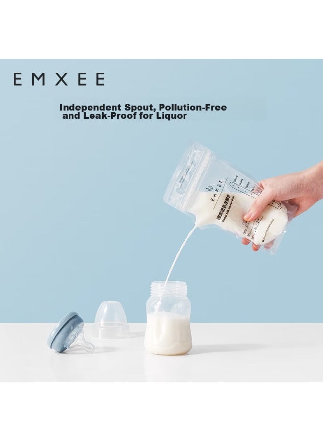 Emxee Breast Milk Storage Bags, Disposable Breast Milk Containers, Nipple-shaped Storage Bags, Refrigerated Milk Storage, Fresh-keeping, Thickened, Leak-proof, Temperature-sensitive - Image 3