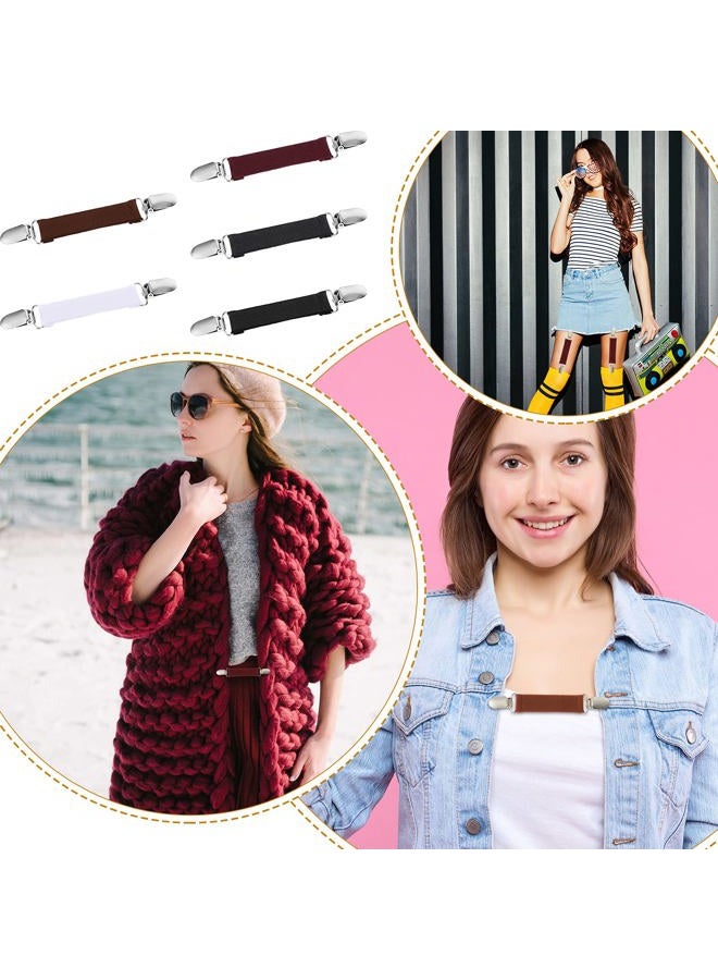 Satinior 5 Pcs Fit Dress Cinch Clips Set - Retro Cardigan Collar Clips (Black) - Image 4