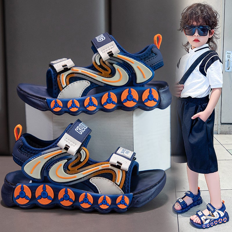 Fashion Sandals 2024 Children'S Sandals Wear-Resistant Non-Slip Air Cushion Soft Bottom Boys Beach Sandals - Image 3