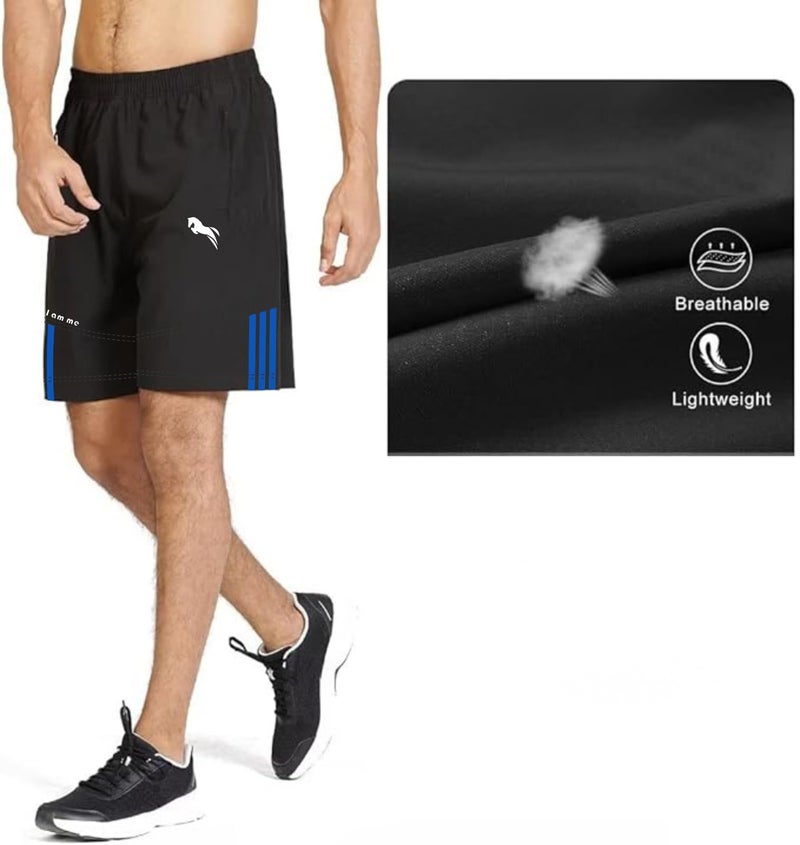 JUST RIDER Shorts for Gym & Sports - Quick Dry Half Pants for Men & Boys (Alpha, S, Regular) - Black & Blue - Image 3