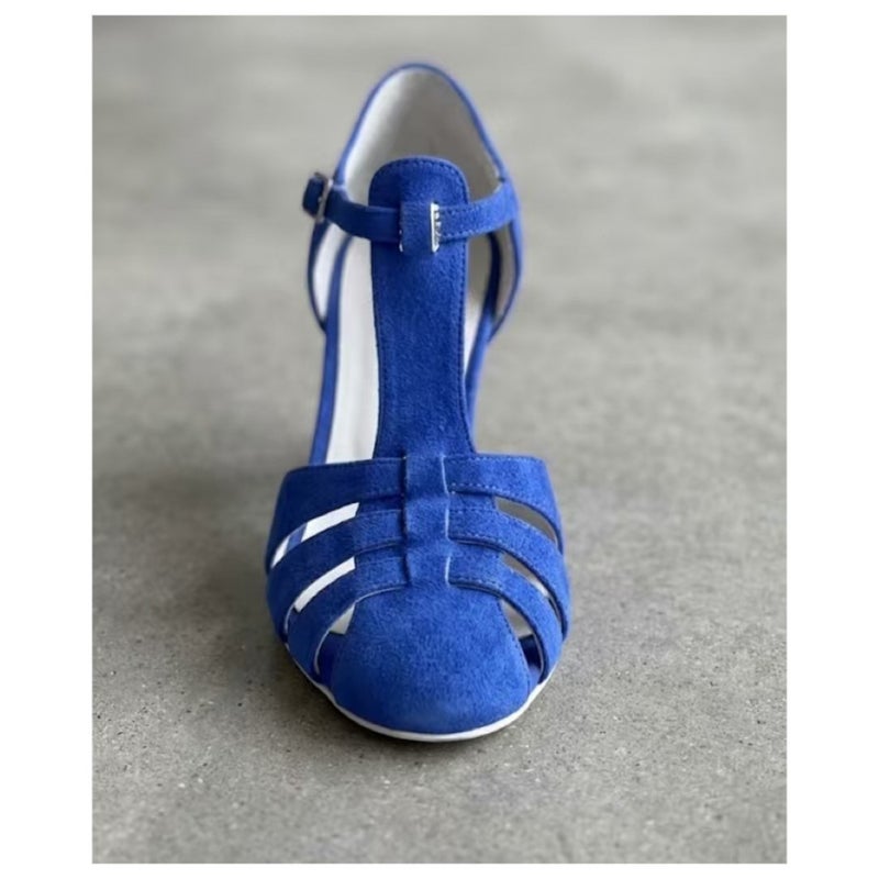 2026 Summer Fashion Suede Round-Toe Women'S Shoes Size 40-43 Large Size Breathable T-Strap Sandals - Image 3