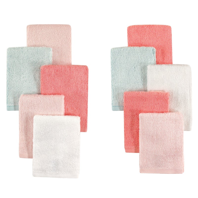 Little Treasure Little Treasure Unisex Baby Rayon from Bamboo Luxurious Washcloths Coral Mint One Size 