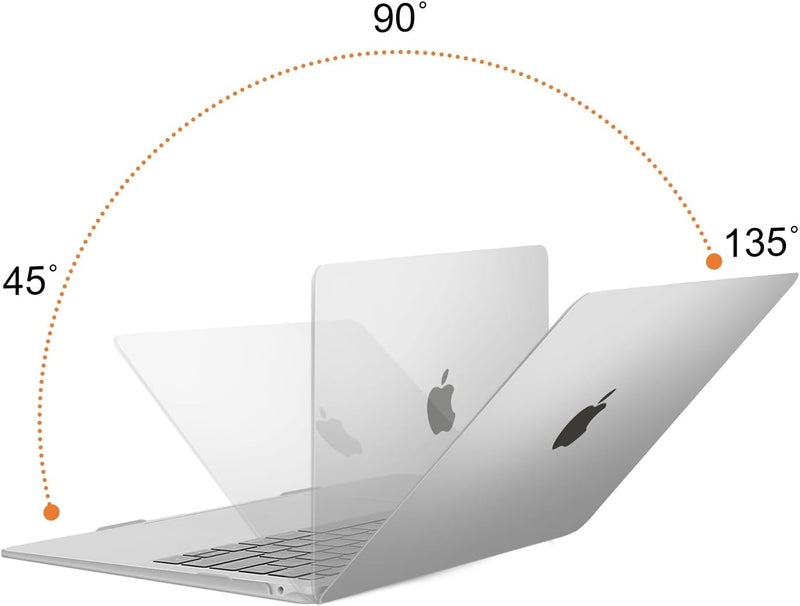 موسيسو متوافق مع غلاف MacBook Air مقاس 13 بوصة بشريحة M1 إصدارات 2021-2018 A2337 A2179 A1932، غلاف بلاستيكي صلب وغطاء لوحة مفاتيح وغطاء شاشة وحقيبة تخزين لجهاز MacBook Air مقاس 13.3 بوصة، صقيعي - Image 4