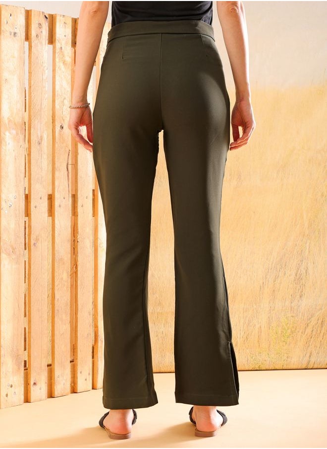 Freehand Women Tapered Solid High-Rise Straight Pants  - Image 2