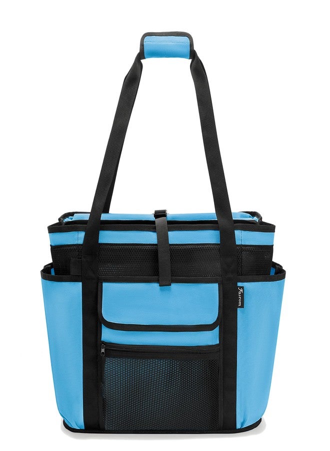 Fasrom XL Beach Tote Bag with Cooler Compartment, Large Mesh Beach Pool Bag with Wet & Dry Separation for Swim, Travel, Blue (Patent Design, Empty Bag Only) - Image 1