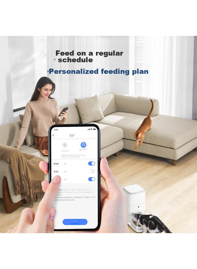 كات لينك Catlink وحدة تغذية الحيوانات الأليفة الذكية التلقائية، موزع طعام الحيوانات الأليفة التلقائي مع مؤقت ومراقبة الكمية، وعاء طعام القطط مع خيار الطعام المجفف بالتجميد، الإصدار المتميز - Image 2