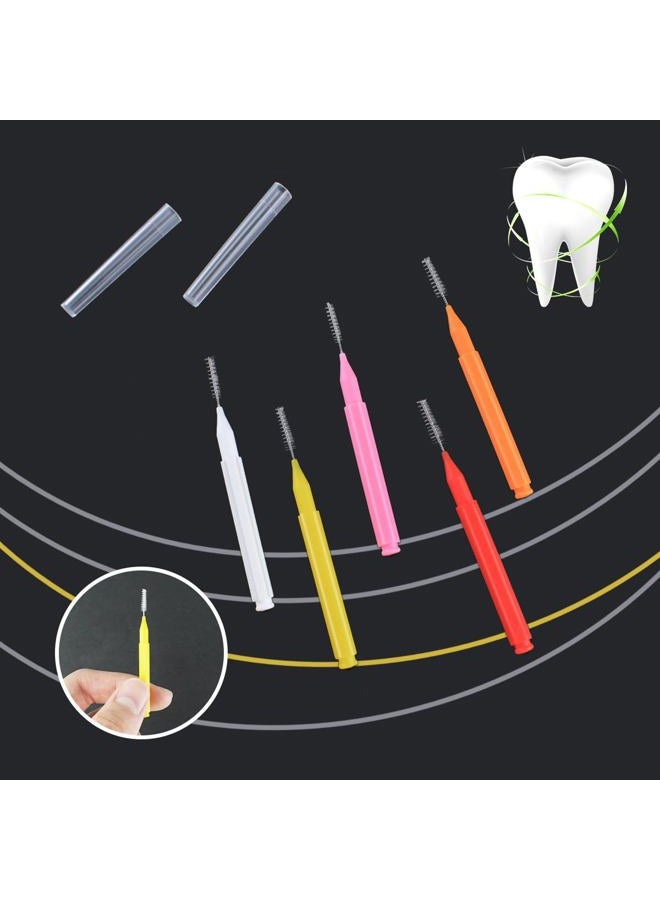 yuntop 75 Pieces Braces Brush for Tooth Dental Tooth Flossing Braces Brush Toothpick for Interdental Cleaning Oral Tooth Cleaning Tool for Dental Hygiene Bendable Flosser Head Tooth Cleaner 5 Colors Floss - Image 2