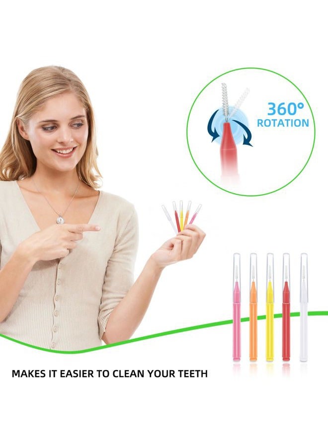 yuntop 75 Pieces Braces Brush for Tooth Dental Tooth Flossing Braces Brush Toothpick for Interdental Cleaning Oral Tooth Cleaning Tool for Dental Hygiene Bendable Flosser Head Tooth Cleaner 5 Colors Floss - Image 4