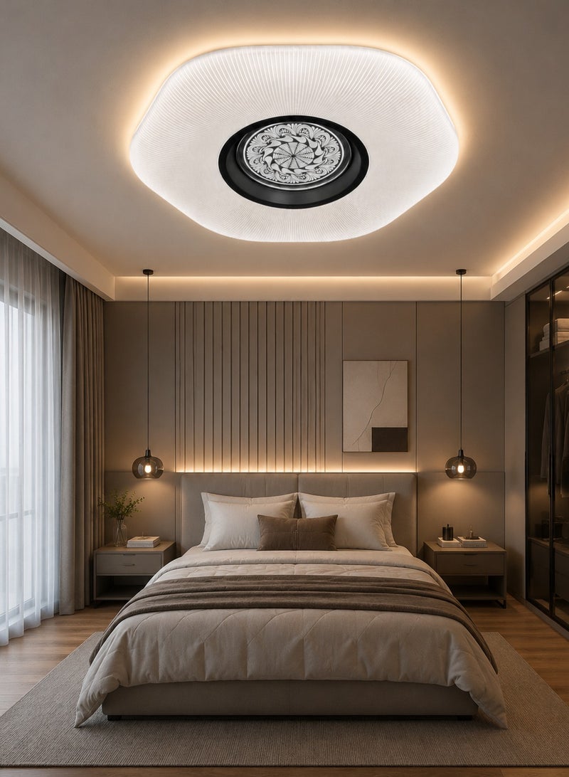 مودي مصباح سقف LED مودرن 50 سم 80 واط – مصباح دائري فاخر بإضاءة قوية وتصميم عصري للصالات وغرف النوم والمجالس - Image 1
