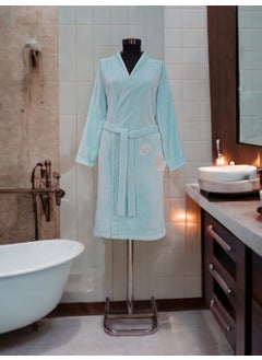 Tanem Home Cotton Embroidered Women's Bathrobe | Mint Bathrobe | Dowry 