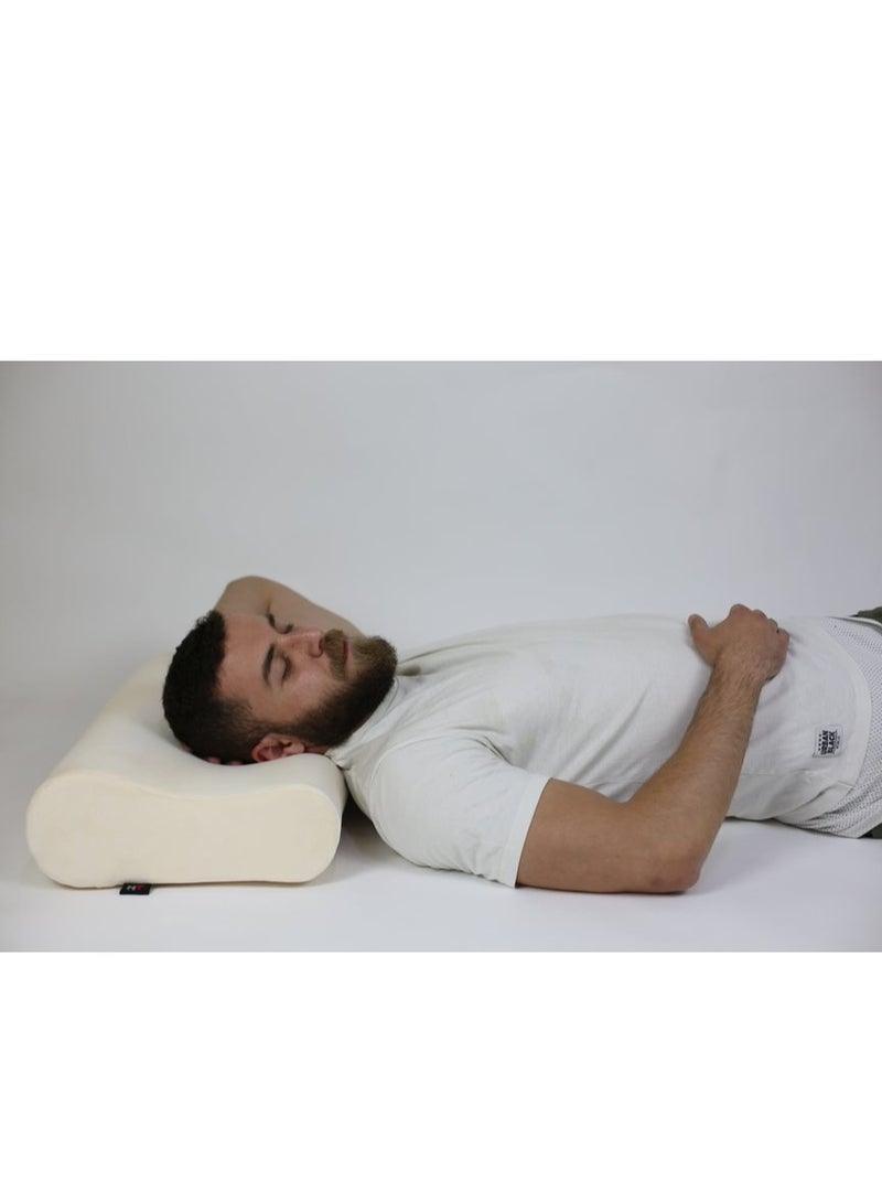 HT Medical pillow to prevent neck and spine pain and achieve a healthy sleeping position, Off White, 60*35*13 - Image 2