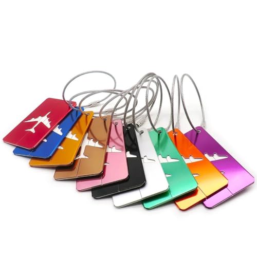 Kidultz Aluminum Alloy Metallic Luggage Tags Handle Wraps with Stainless Loop Anti-Break for Travel Identification Suitcase Bag Tag, School & Office Bags - Set of 5 (Multicolour) - Image 1