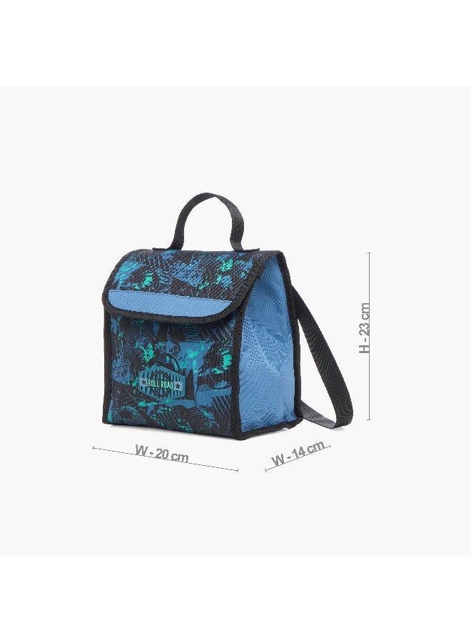 Roll road Lunch Bag - Soccer - 1Cmprt - Printed (Polyester) Blue \ 20X23X14Cm - Image 2