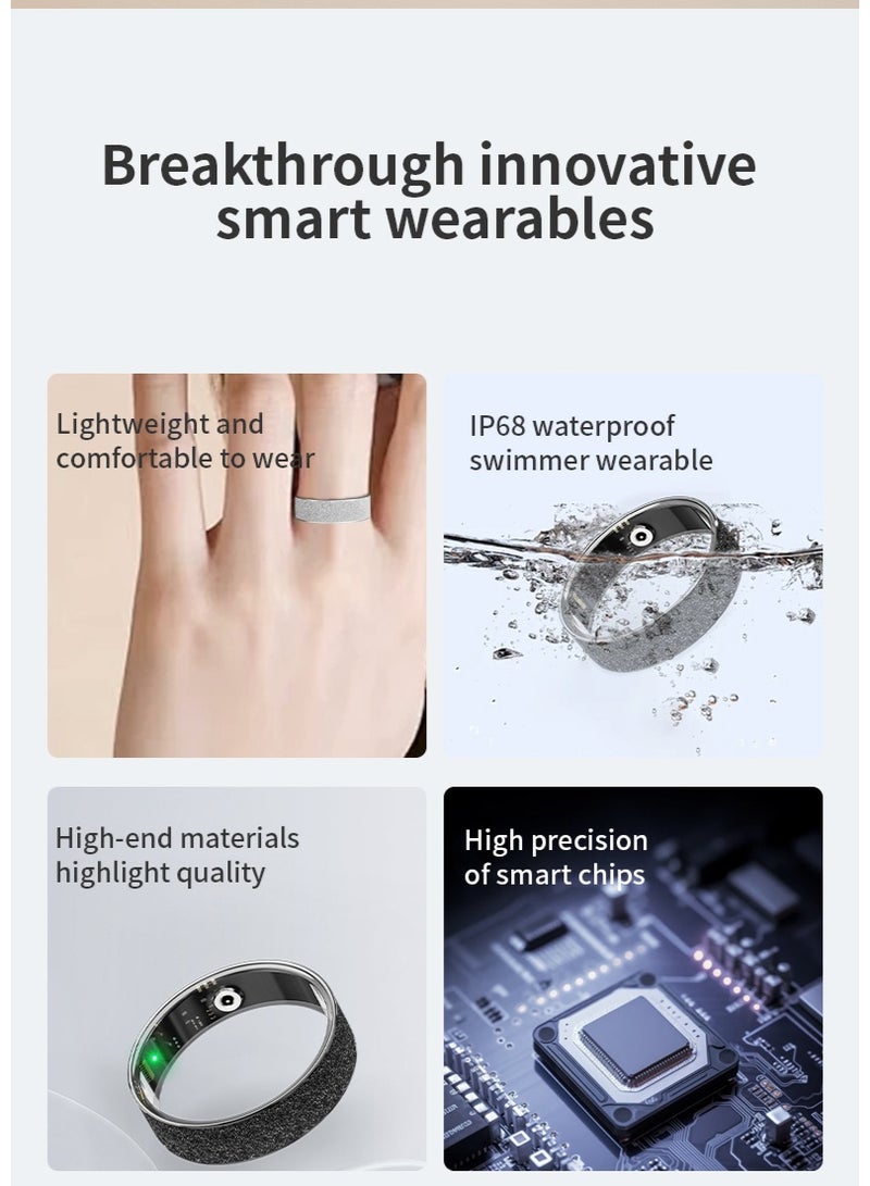 Smart Health Tracking Ring with Heart Rate Blood Oxygen Sleep Monitor 50M Waterproof - Image 5