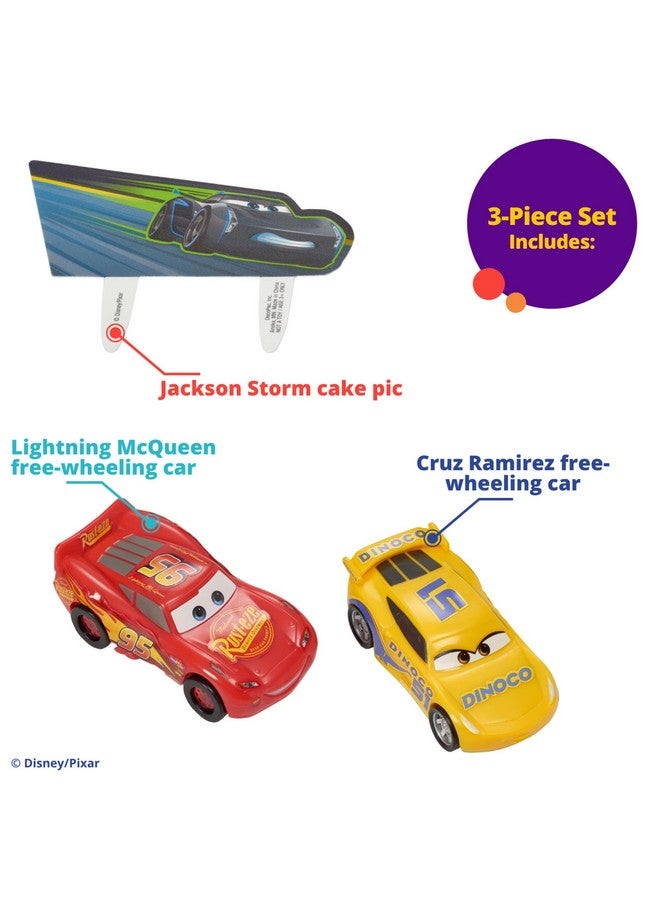 DecoPac Disney and Pixar Cars 3 Ahead of The Curve Cake Topper featuring Lightning McQueen, Cruz Ramirez, and Jackson Storm, 1 SET - Image 4