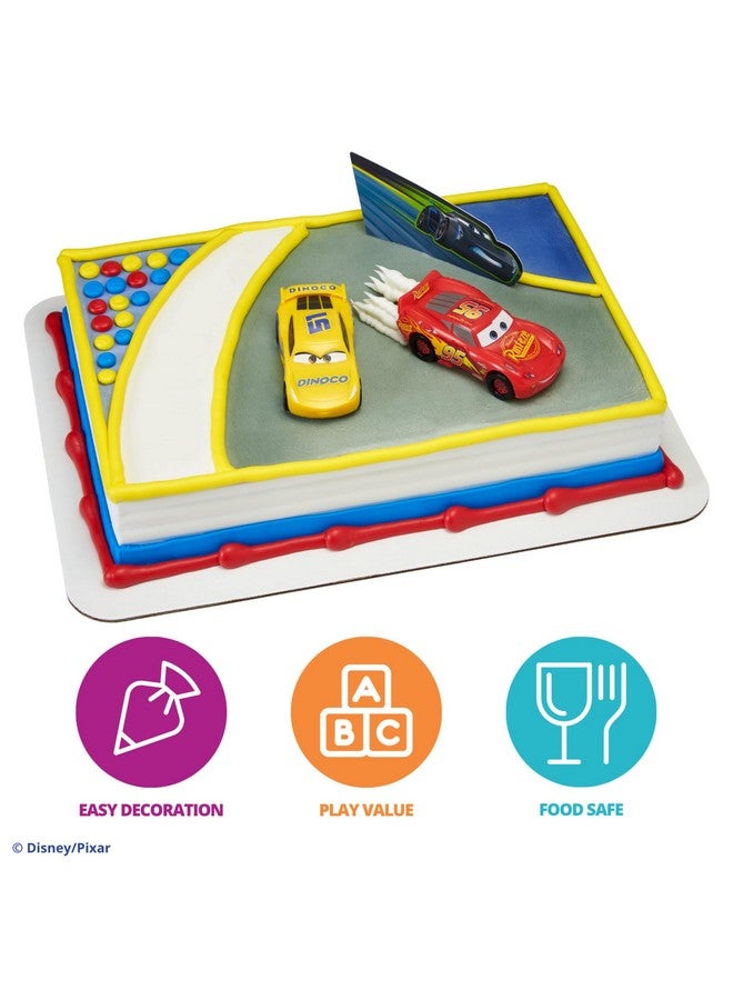 DecoPac Disney and Pixar Cars 3 Ahead of The Curve Cake Topper featuring Lightning McQueen, Cruz Ramirez, and Jackson Storm, 1 SET - Image 2