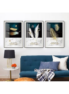 FASHION HOME 3PCS Wall Art Bright Style Minimalist Decor Modern Abstract Canvas Prints Poster Picture Framed Paintings Decorations  - Image 4