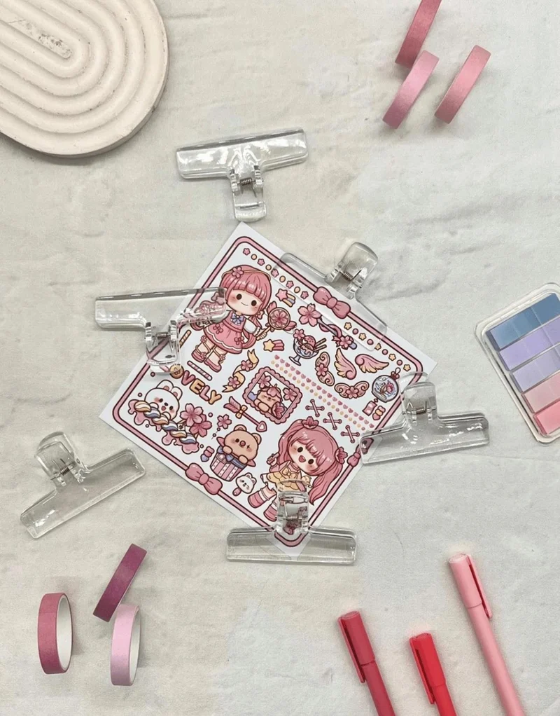 كاغيت جيمي دوكان Paper Ship Shop Transparent White Color Multifunctional Photo Clip photo Clip Paper Clip Bookmark