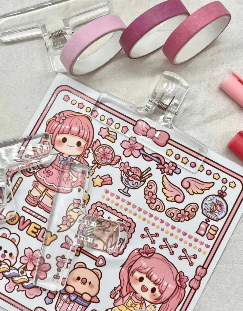 كاغيت جيمي دوكان Paper Ship Shop Transparent White Color Multifunctional Photo Clip photo Clip Paper Clip Bookmark