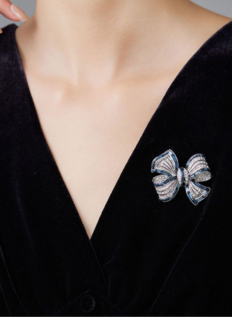 Elegant Crystal Bow Brooch for Women Classic Rhinestones Bowknot Brooches Corsage Lapel Pins Collar Pins Dainty Dress Suit Shirt Ceremony Clothes Accessories Wedding Party Prom Jewelry  - Image 1