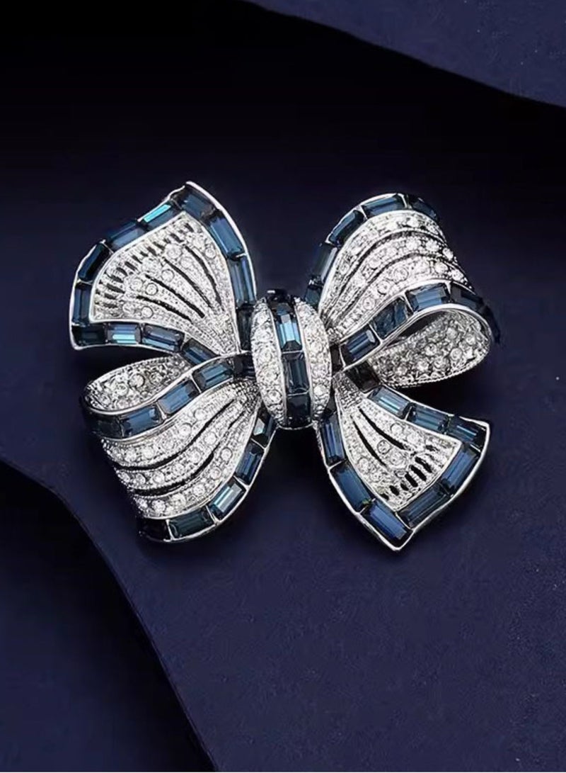Elegant Crystal Bow Brooch for Women Classic Rhinestones Bowknot Brooches Corsage Lapel Pins Collar Pins Dainty Dress Suit Shirt Ceremony Clothes Accessories Wedding Party Prom Jewelry  - Image 4