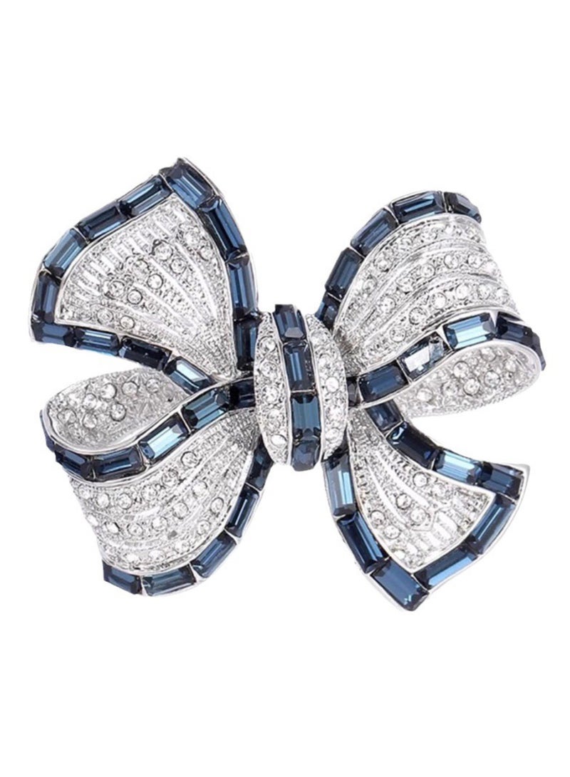 Elegant Crystal Bow Brooch for Women Classic Rhinestones Bowknot Brooches Corsage Lapel Pins Collar Pins Dainty Dress Suit Shirt Ceremony Clothes Accessories Wedding Party Prom Jewelry  - Image 2
