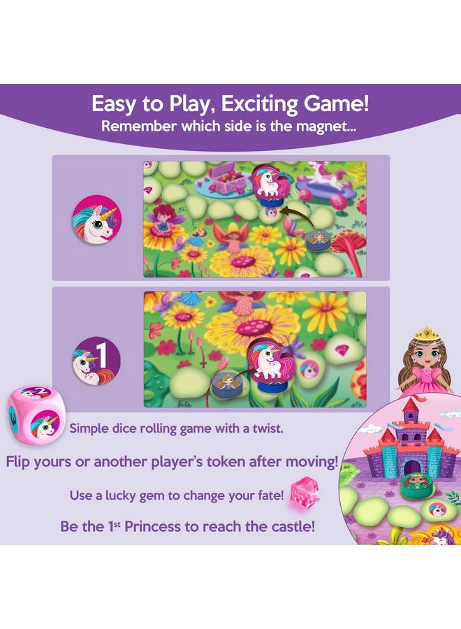 CHALK AND CHUCKLES Chalk & Chuckles Princess Race Board Game for Kids with Magnetic Twist, Unicorn Toys for Kids, Gift for Girls & Boys Ages 3, 4, 5, 6, 7, 8 Years Multicolor - Image 5