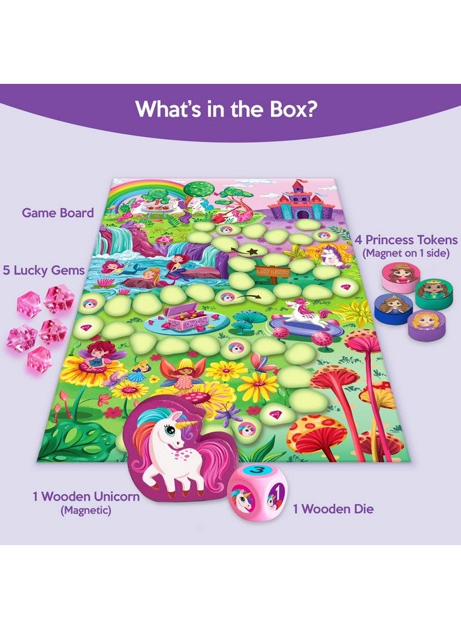 CHALK AND CHUCKLES Chalk & Chuckles Princess Race Board Game for Kids with Magnetic Twist, Unicorn Toys for Kids, Gift for Girls & Boys Ages 3, 4, 5, 6, 7, 8 Years Multicolor - Image 3