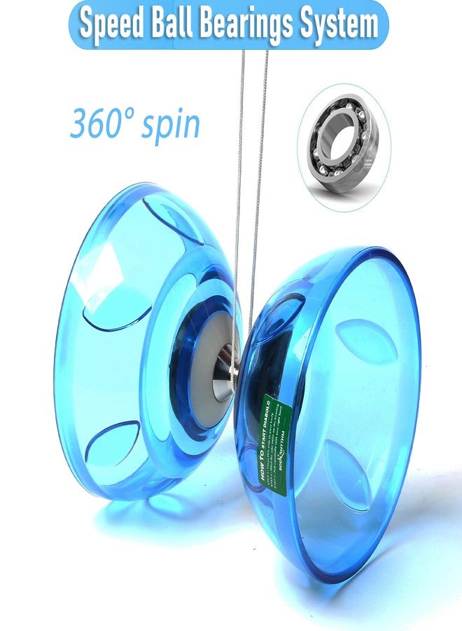 BODY RHYTHM BodyRhythm Five Bearings Chinese Diabolo Yoyo Set with Fiberglass Sticks, Adjustable Strings for All Ages - Best for Fitness and Tricks (Blue) - Image 4