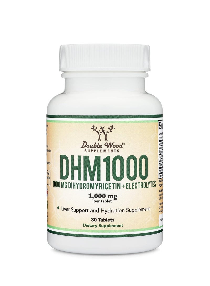 Double Wood Supplements DHM 1000 (Dihydromyricetin + Electrolytes) 1000 mg per serving 30 tablets - Image 4