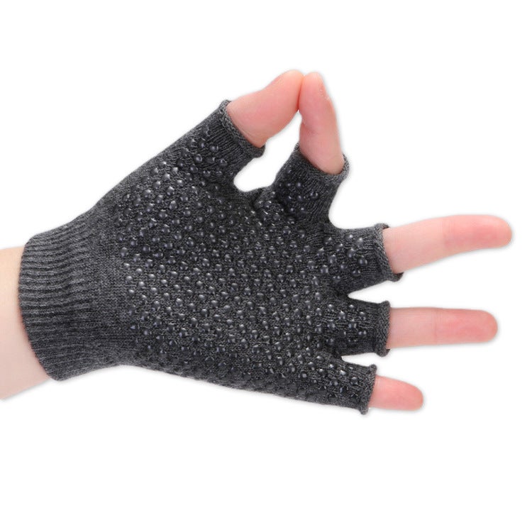 Anti-Slip Yoga Gloves Half Finger Sweat Absorbent Dark gray - Image 1