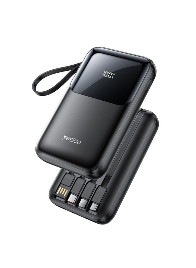 Yesido YP71 10000mAh Power Bank Fast Charging Portable Charger with 4 Built In Cables - Image 1