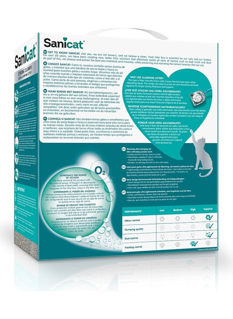 Sanicat Strong Clumps Cat Litter Baby Powder  – Fast Clumping Bentonite, Oxygen Odour Control, Long-Lasting Freshness, Low Dust Formula - 10 Kg - Image 2