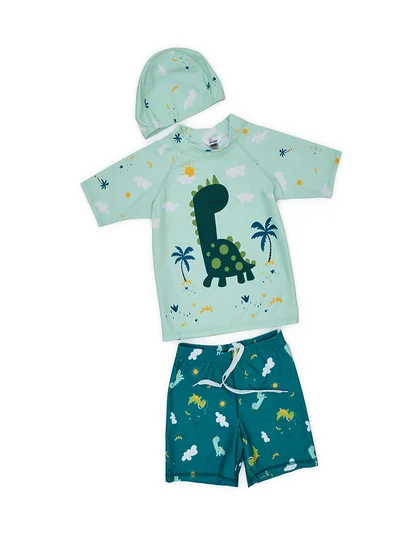 babyqlo Tropical Dinosaur Boys' Swimwear Set