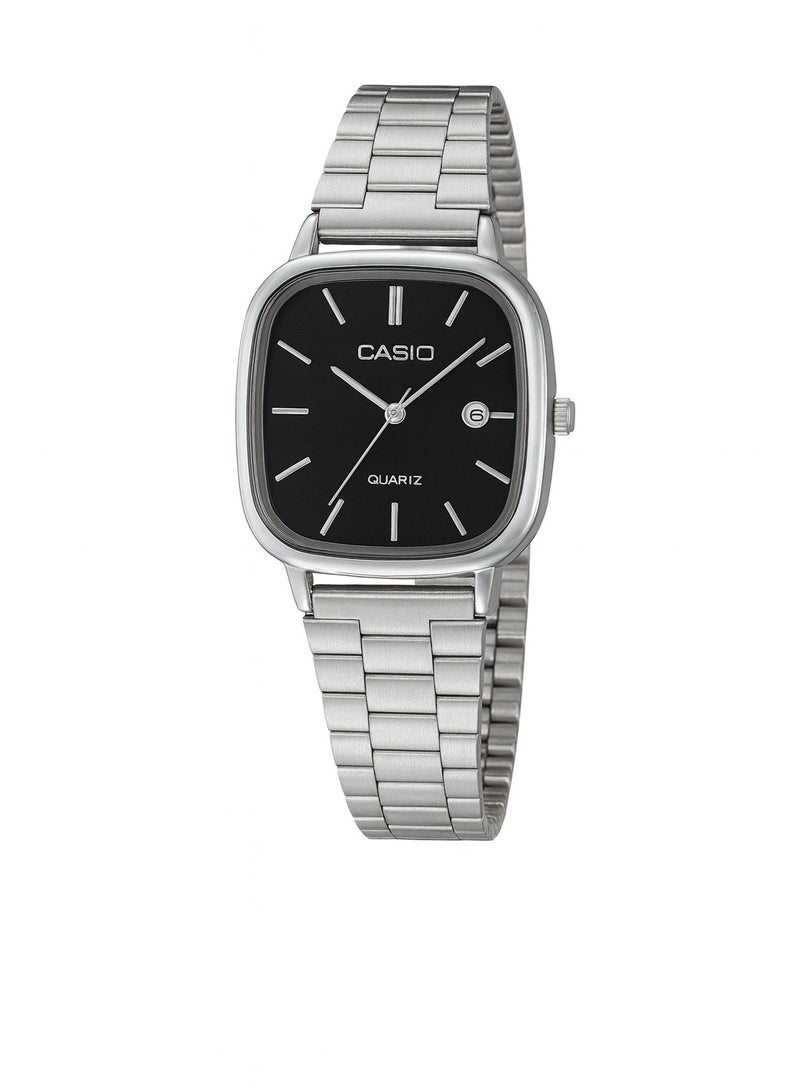 كاسيو ساعة يد كاسيو حريمي كوارتز – سوار ستانلس ستيل فضي ومينا أسود